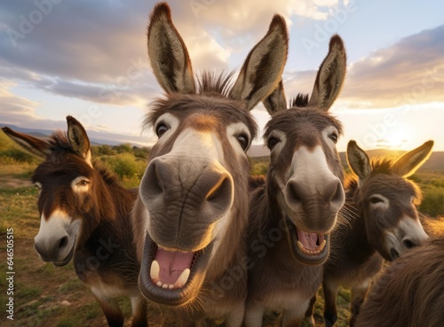 A group of donkeys