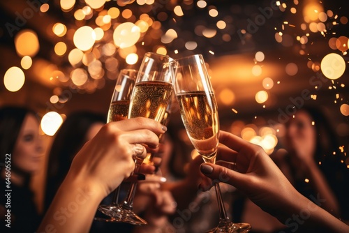 Friends celebrating New Year together