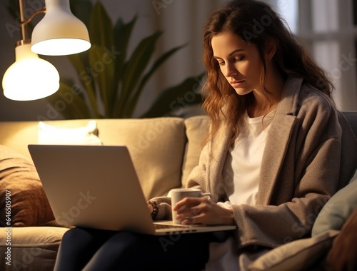 Young woman using laptop