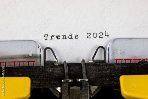 Trends 2024 written on an old typewriter	
