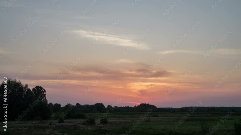 Sunrise over the field. Morning. Sunrise over the field. Morning.