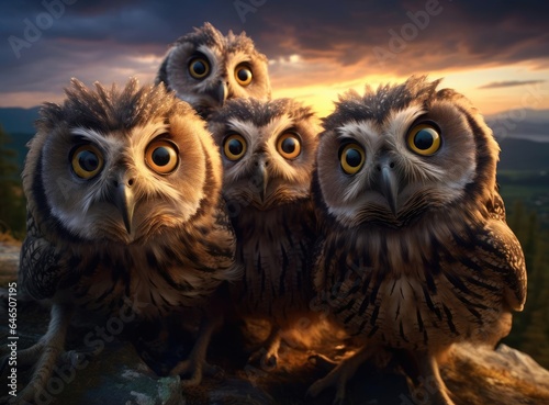 A group of owls © cherezoff