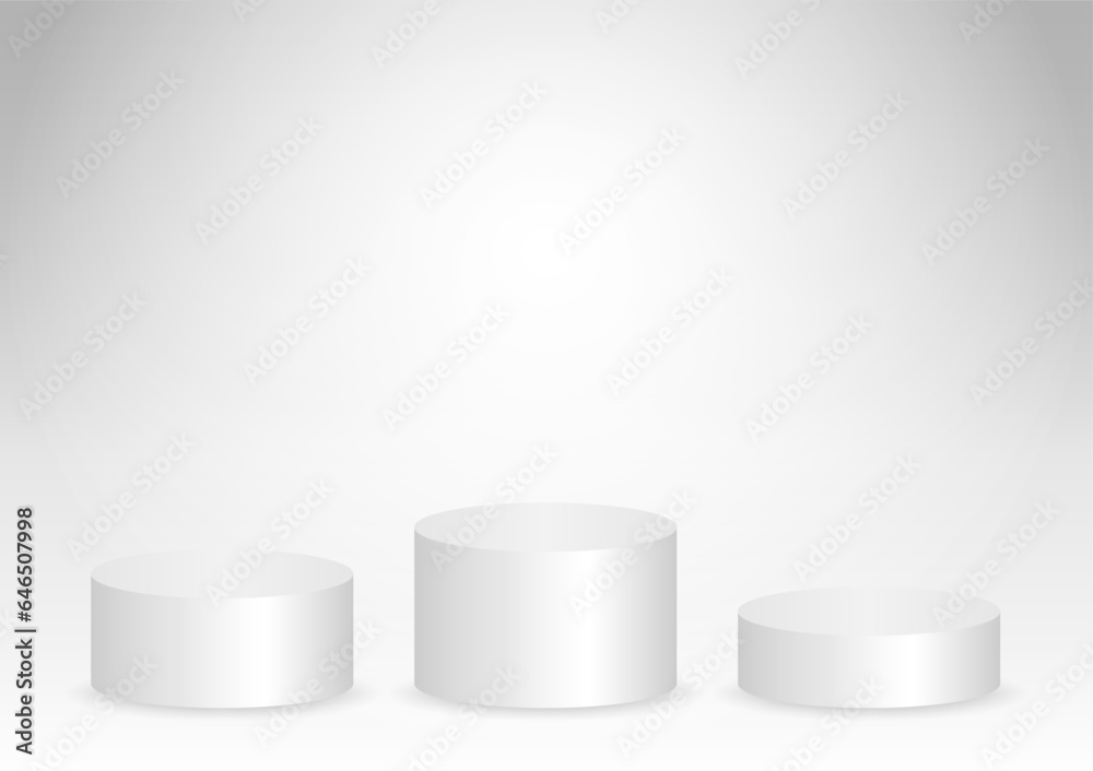 Round Pedestal Podiums for Product or Cosmetic Presentation or Event Exhibition. Vector Illustration. Round Pedestal Podiums for Product or Cosmetic Presentation or Event Exhibition. Vector Illustration.