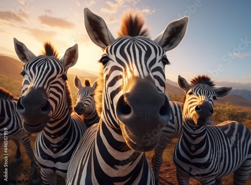 A group of zebras