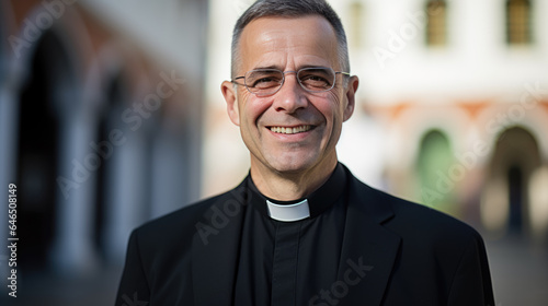 Portrait of a male priest in a church © MP Studio