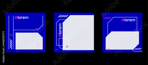 Social media Tech & Gaming ,modern template. Square posts and stories backgrounds for social media	
Vector template.