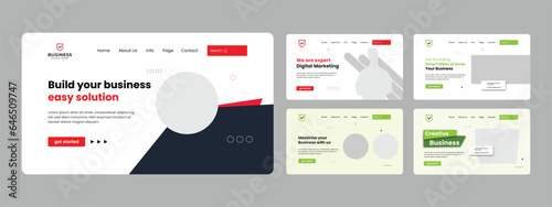 creative business company promotion landing page with photo place 