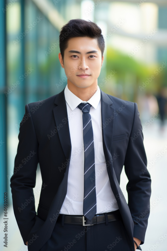 Professional Asian Businessman Ready to Work Generative AI