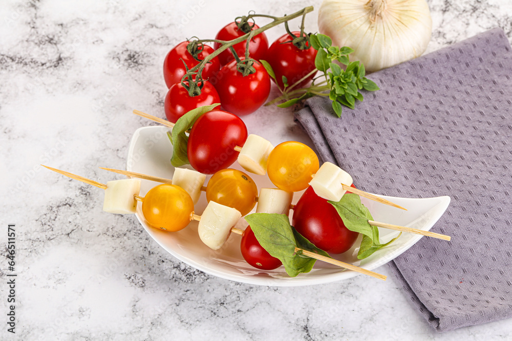 Italian caprese salad kebab stick Italian caprese salad kebab stick