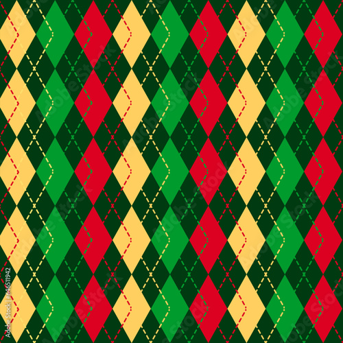 Abstract seamless pattern with diamond argyle shape Christmas modern background for design, print, paper wrap