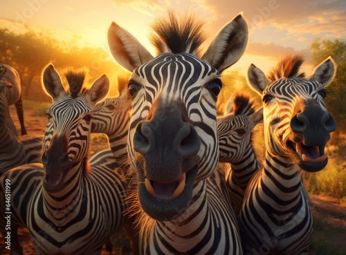 A group of zebras