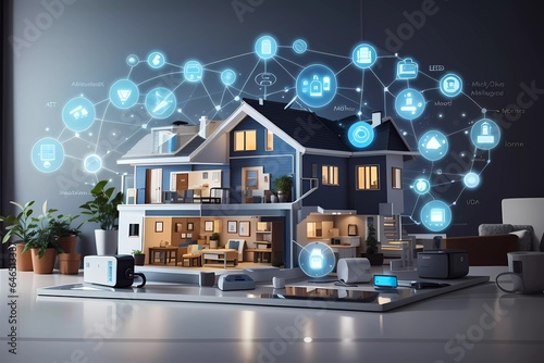 the concept of the Internet of Things with an image of a smart home