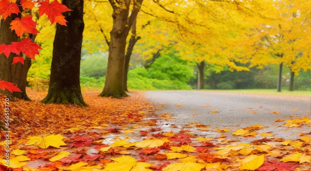 autumn scene in the park, autumn trees in the park, autumn leaves in the park