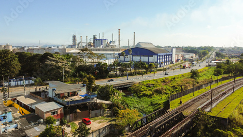 Fotografía Visão aérea da região industrial da cidade de Suzano SP Brasil