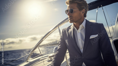 Portrait of a stylish man on a yacht © MP Studio