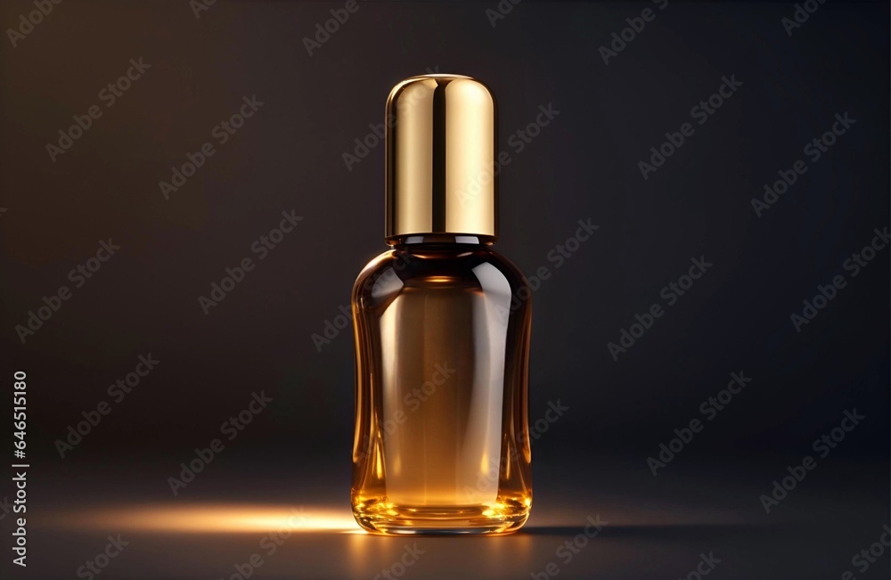 Luxury gold Perfume Bottle with dark Background Luxury gold Perfume Bottle with dark Background