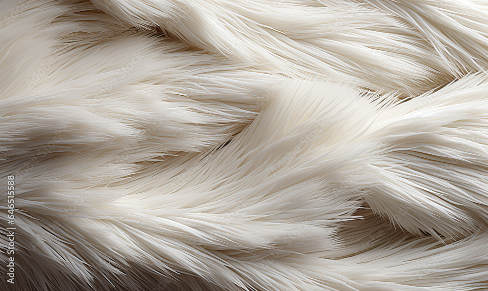 Fototapeta premium Texture background, plush fur in white color.