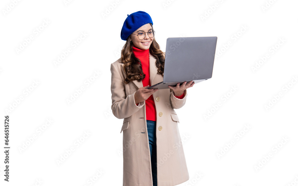 school girl having education online. back to school. go to school in autumn. smart teen girl study online. knowledge and education. online education for girl with laptop. blogging. school blog school girl having education online. back to school. go to school in autumn. smart teen girl study online. knowledge and education. online education for girl with laptop. blogging. school blog