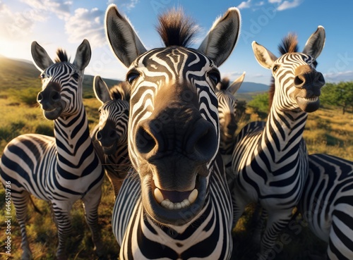 A group of zebras