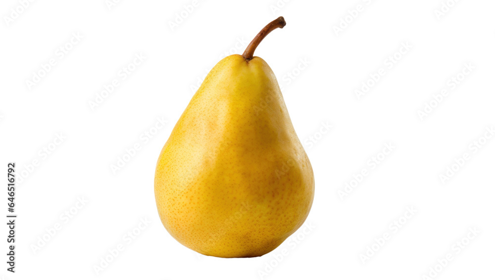 one ripe orange pear , png file of isolated cutout object on transparent background.