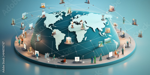 Global network connection, exchange business information