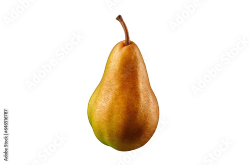 one ripe orange pear , png file of isolated cutout object on transparent background.