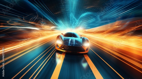 Conceptual depiction of future digital speed technology with an abstract background