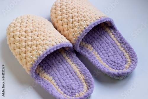Warm knitted women's slippers. A gift with care. Knitting, hobbies © Анастасія Мурко