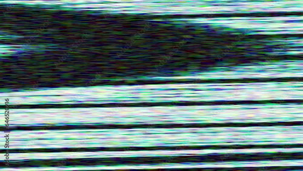 Glitch transition. Television interference with flickering, frames for ...