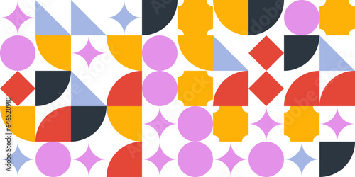 multicolored background of abstract figures. vector illustration. Geometric poster in a trendy retro BAUHAUS style.