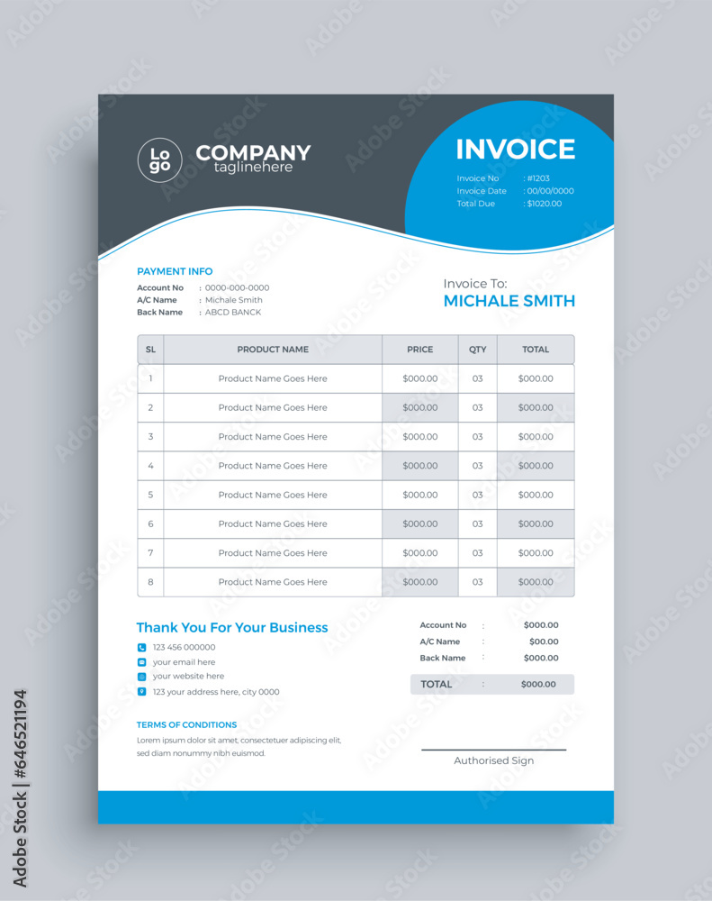 simple minimal style invoice template simple minimal style invoice template