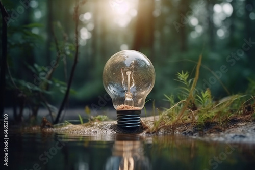 light bulb in the forest