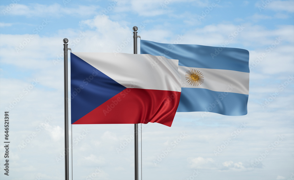 Argentina and Czech Republic flag Argentina and Czech Republic flag
