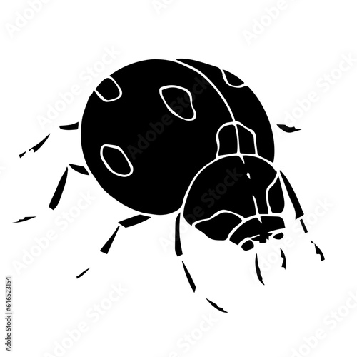 Ladybug insect silhouette.Vector graphics.