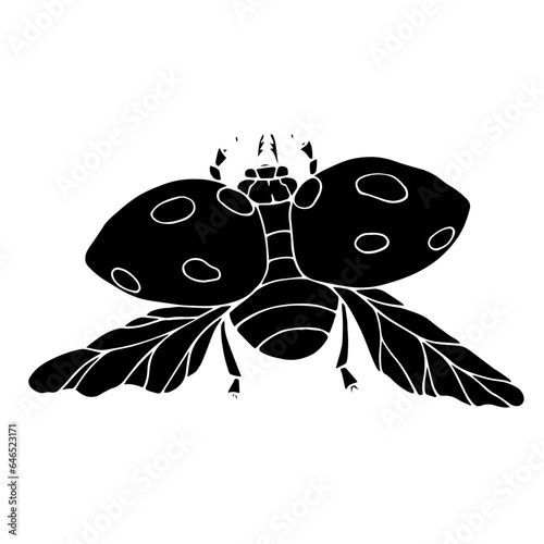 Ladybug insect silhouette.Vector graphics.