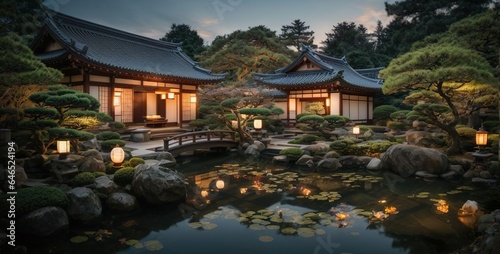 japanese garden in the night © Artworld AI