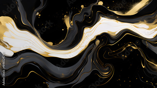 Gold Patterned natural of black marble (Gold Russia) texture background for product design generativ ai