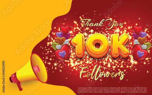 Thank you for 10k followers, 10k followers achievement vector banner design