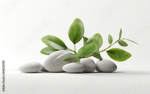 Green plant with stones