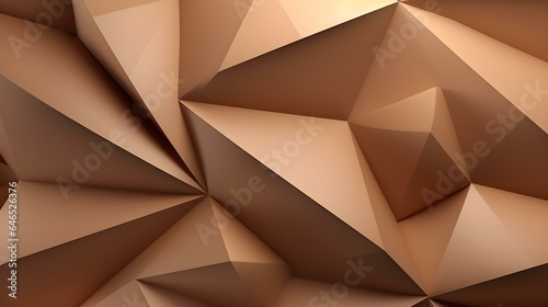 Abstract 3D Background of triangular Shapes in light brown Colors. Modern Wallpaper of geometric Patterns 