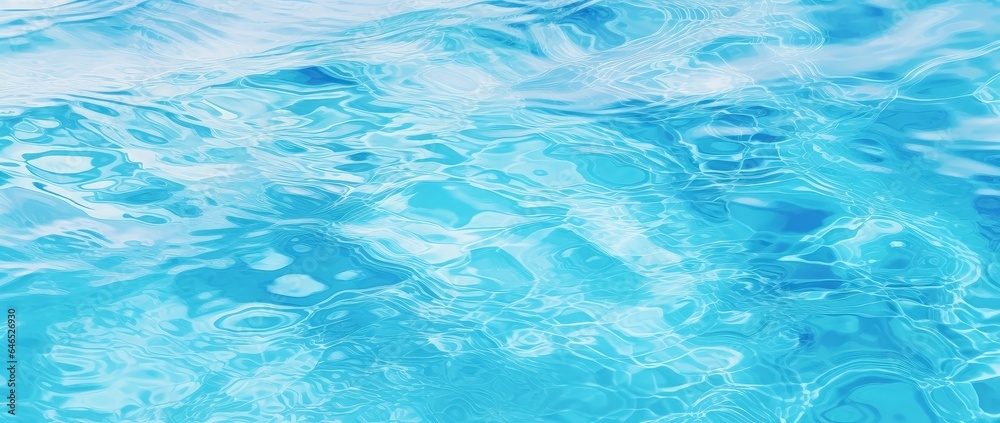 Fototapeta premium Crystal clear blue pool water, digital illustration. Generative AI