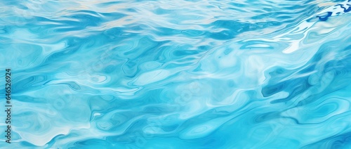 Crystal clear blue pool water, digital illustration. Generative AI