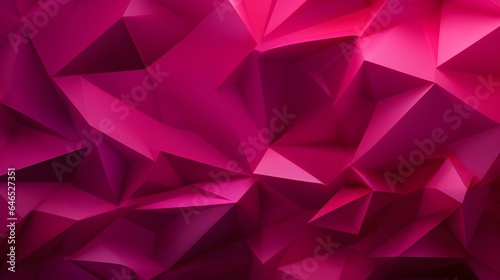 Abstract 3D Background of triangular Shapes in magenta Colors. Modern Wallpaper of geometric Patterns 