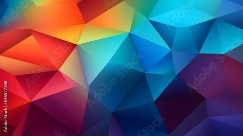 Abstract 3D Background of triangular Shapes in multiple Colors. Modern Wallpaper of geometric Patterns 