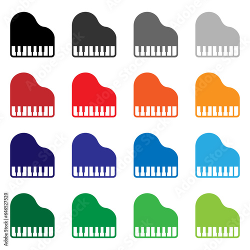 ピアノ アイコン 16色セット