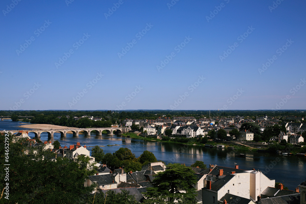 France, the picturesque city of Saumur in Pays du Rhône