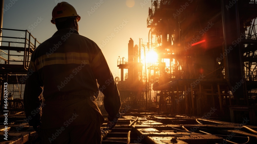 Oil rig workers. Generative AI Oil rig workers. Generative AI