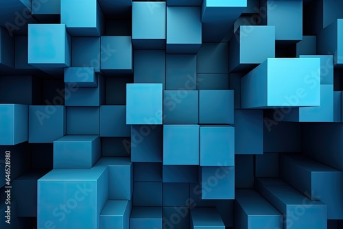 Abstract, blue geometric background design with cubes