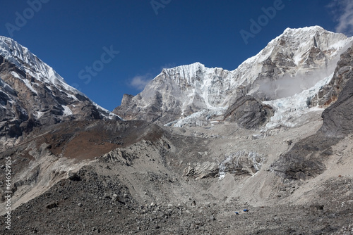 Tashi Lapcha and Pharchamo Peak region in Himalayas. Nepal.