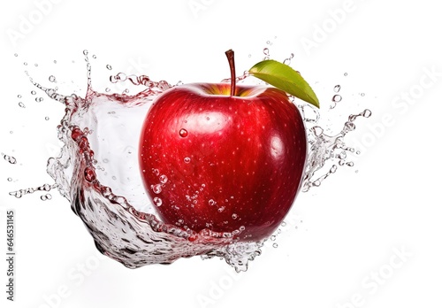 Fruits are falling under water with a splash, Apple with water splash